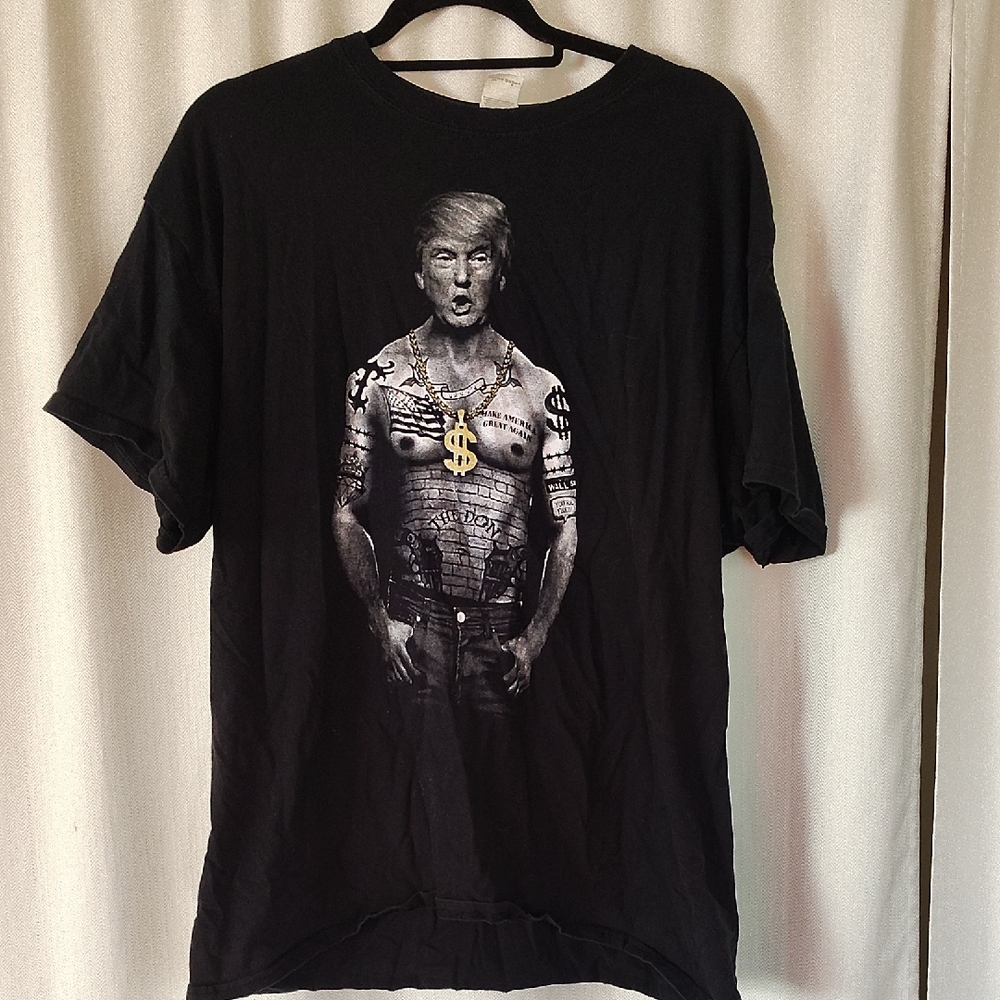 Gildan Donald Trump Gangster Black Graphic Men's T-Shirt